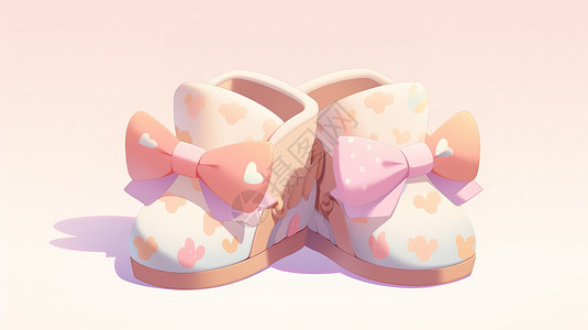 儿童卡通可爱鞋子3D图标背景图片