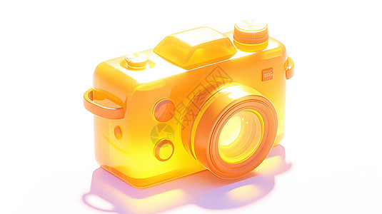 透明胶片素材儿童玩具照相机3D卡通透明图标插画