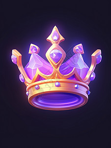 紫色宝石华丽卡通皇冠背景图片