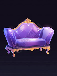 可爱的紫色卡通宝石沙发背景图片