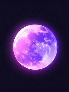 浪漫的紫色卡通月亮背景图片