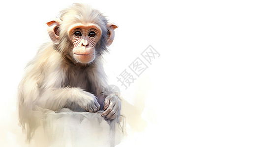 手绘风格传统十二生肖猴背景图片