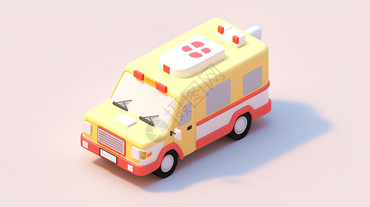 救护车3D图标背景图片