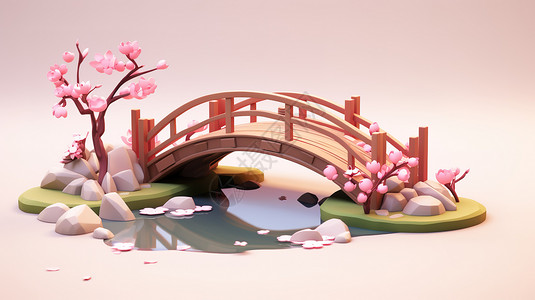 鹊桥七夕情人节3D卡通可爱素材背景图片