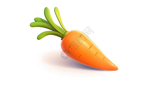 蔬菜胡萝卜3D图标背景图片