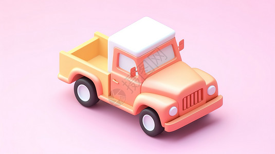 货车3D卡通玩具图标背景图片