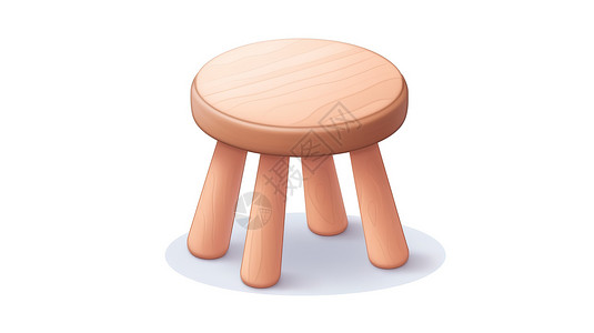 小凳子3D卡通图标背景图片