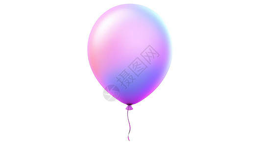 卡通紫色气球卡通气球3D图标插画