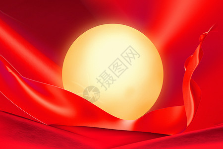 红色中秋节背景图片