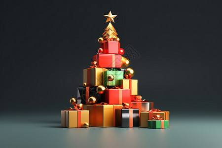 圣诞礼物盒3D立体背景背景图片