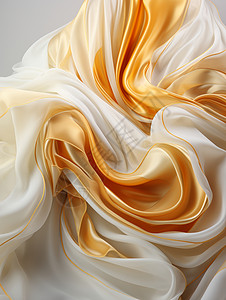 黄色绸缎抽象高端的薄纱绸缎纹理插画