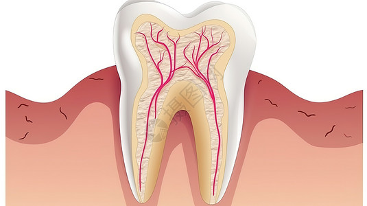 卡通横切面牙齿结构创意概念图背景图片
