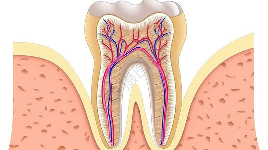 身体结构医疗牙齿卡通创意概念图插画