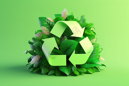 环保标志绿色回收符号背景图片