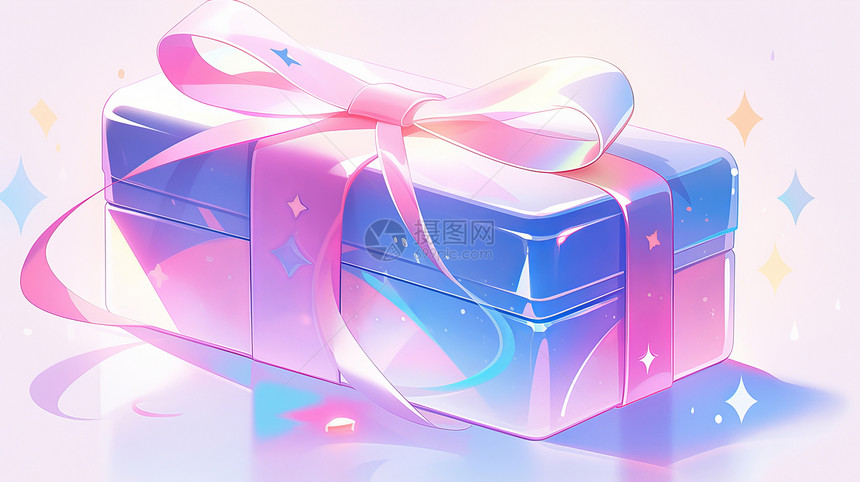 粉色可爱的卡通礼物盒图片