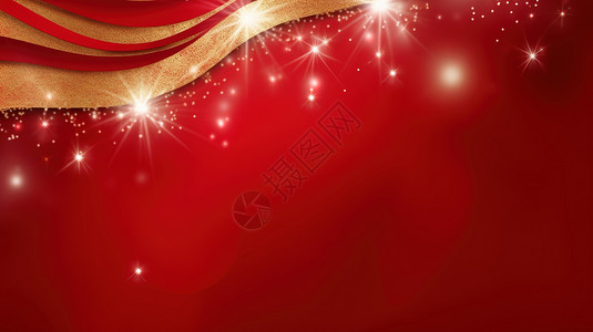 欢乐喜庆金色流畅线条红色背景背景图片