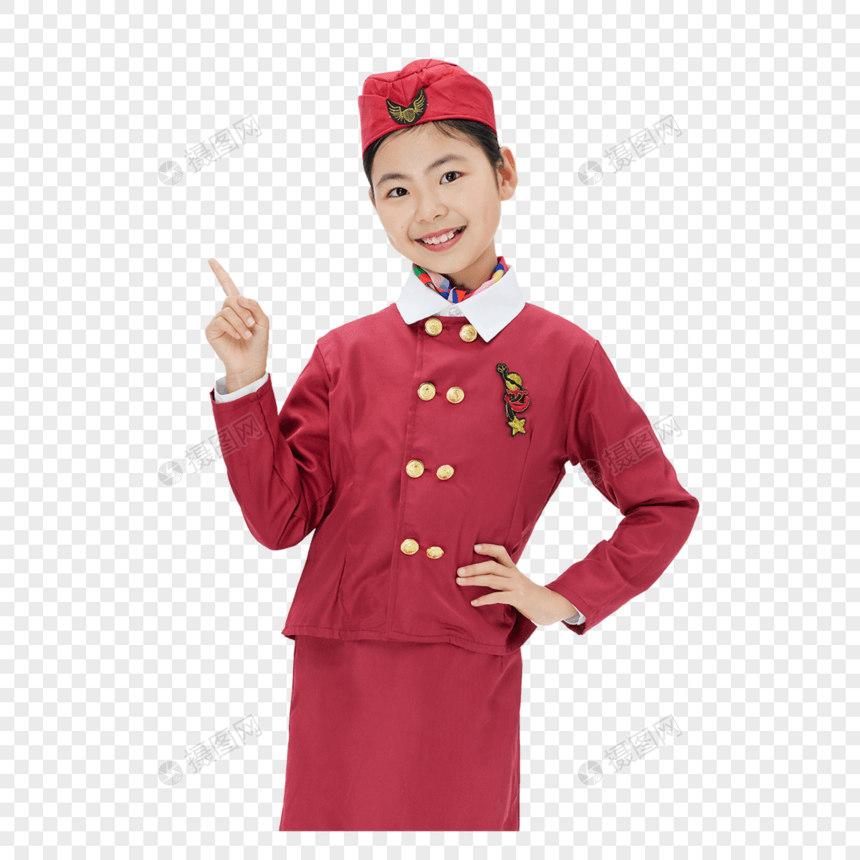 穿空乘服装的小女孩图片