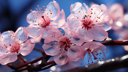 小清新漂亮的粉色花朵背景图片