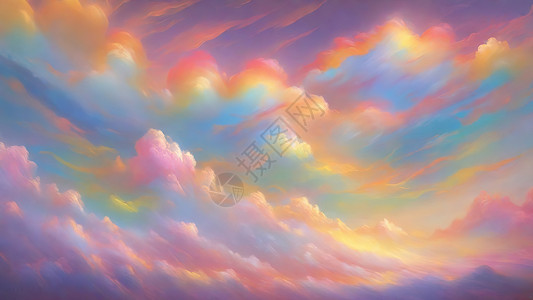 七彩天空云朵背景图片