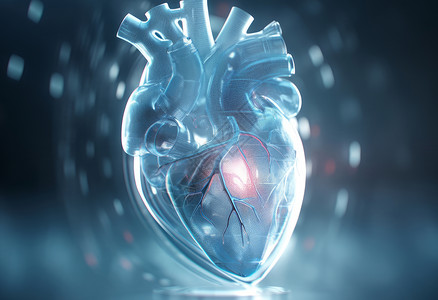人工辅助心脏未来科技感人工心脏插画