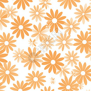 小清新橙色卡通花朵图案背景图片