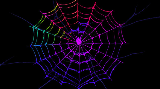 炫彩酷酷的卡通蜘蛛网背景图片