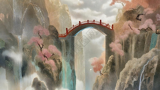 壮观山谷的桥梁背景图片