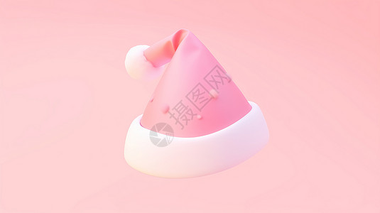 小清新立体粉色卡通圣诞帽背景图片