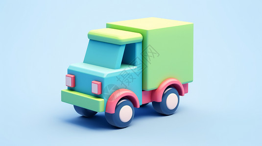 可爱的卡通玩具货车背景图片