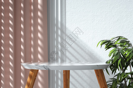 白色窗台简约窗台桌子场景设计图片