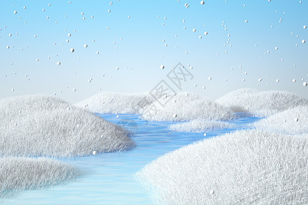 一堆雪冬季毛绒场景设计图片