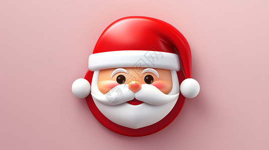 圣诞头像戴着红色圣诞帽的卡通圣诞老人头像插画