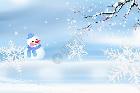 冬天雪人边框冬天背景设计图片