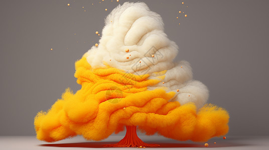 立体羊毛毡卡通树木背景图片