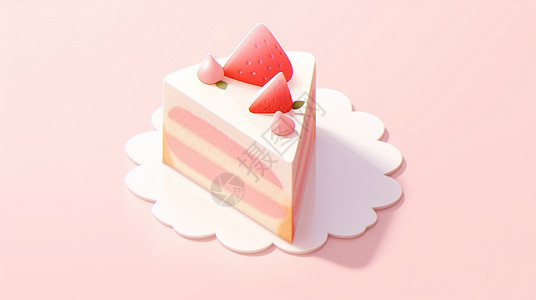 立体美味的三角形卡通蛋糕背景图片