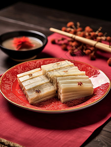 春节传统美食年糕背景图片