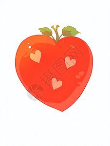 简约可爱的爱心形状西红柿在微笑背景图片
