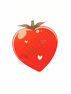 简约可爱的爱心形状西红柿背景图片