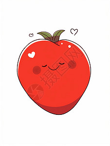 可爱的形状西红柿在微笑背景图片