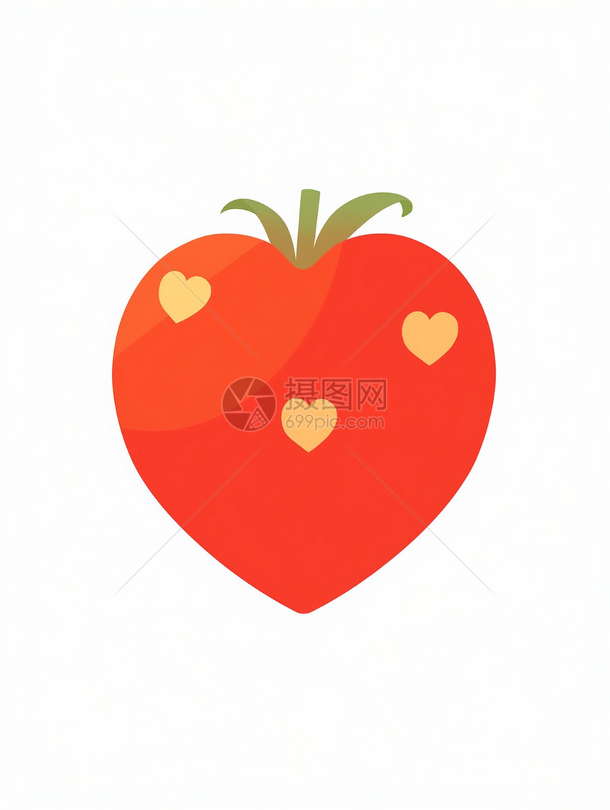 简约可爱的爱心形状西红柿图片