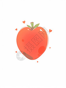 大大的红色卡通西红柿形背景图片