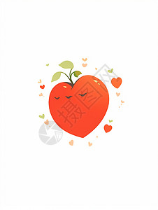睡觉表情可爱的形状卡通西红柿插画