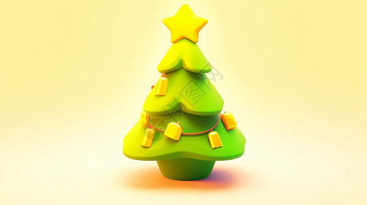 简约可爱的卡通圣诞树背景图片