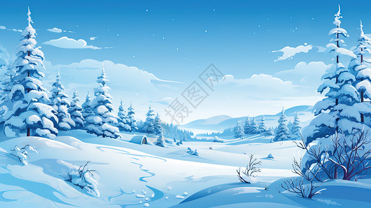 冬天雪景大雪背景图片