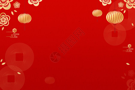 新年节日新年红色喜庆背景设计图片
