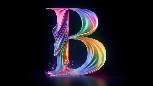 彩虹光波字母B背景图片