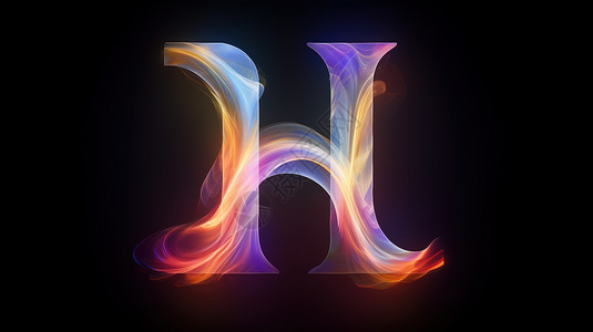 彩虹光波字母H背景图片