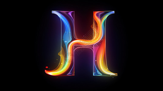 彩虹光波英文字母H背景图片