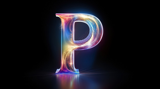 彩虹光波字母P背景图片
