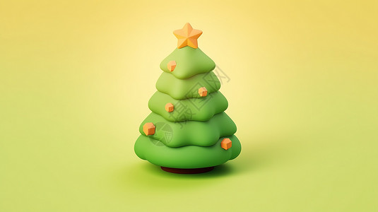 圣诞节3D元素圣诞树背景图片